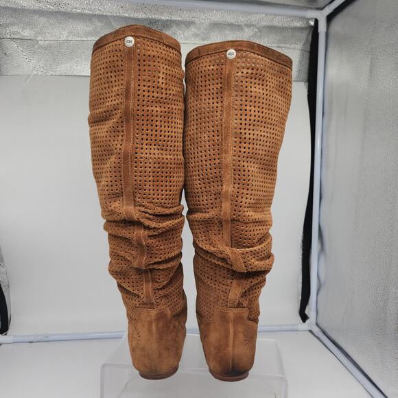 Ugg Boots 6 Brown Abilene Chestnut Knee High Slouchy Suede Boho Academia Flat - Picture 12 of 16
